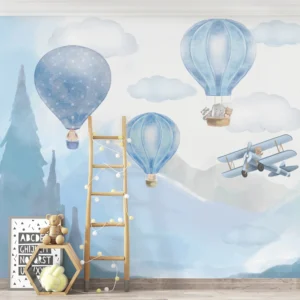 Papel de Parede Balões Azuis