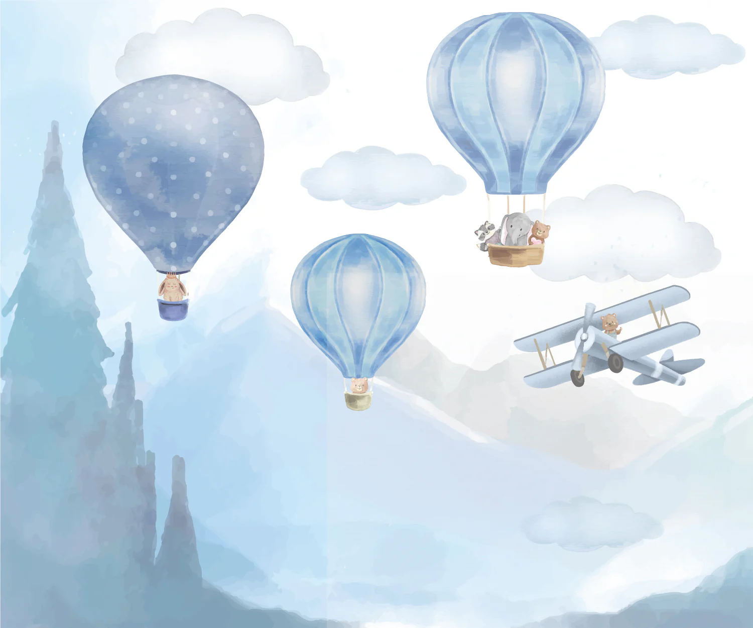 Papel de Parede Balões Azuis - Imagem 3