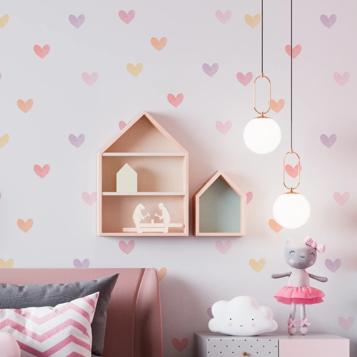 Corações Adesivos Pasteis 01 - Imagem 3